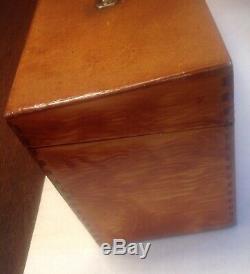 Vintage Portable Double Wood Case 45 RPM Record Carying Case Box