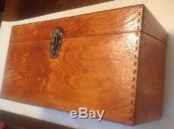 Vintage Portable Double Wood Case 45 RPM Record Carying Case Box