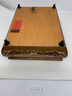 Vintage REUGE Inlaid Lacquer Wood Music Jewelry Box