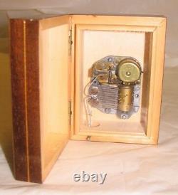 Vintage REUGE MUSIC BOX, inlaid wood, plays Romeo and Juliet, working, 4x3x2