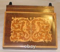 Vintage REUGE MUSIC BOX, inlaid wood, plays Romeo and Juliet, working, 4x3x2