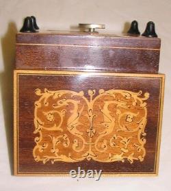 Vintage REUGE MUSIC BOX, inlaid wood, plays Romeo and Juliet, working, 4x3x2