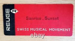 Vintage REUGE SWISS MUSIC Sunrise Sunset ITALY Wood Inlaid oval Jewelry BOX 9.2