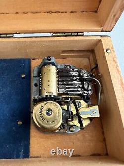 Vintage Rare Reuge Swiss Jewelry Wood Music Box