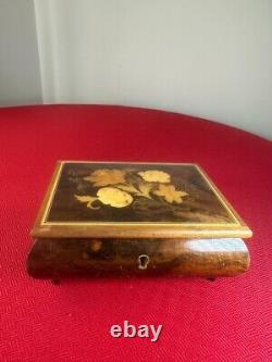 Vintage Rare Ste-Croix Handmade Wooden Music Box 74F Edelweiss Switzerland