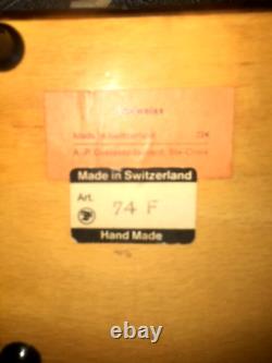 Vintage Rare Ste-Croix Handmade Wooden Music Box 74F Edelweiss Switzerland