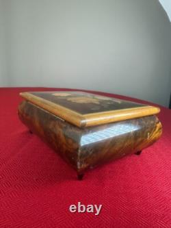 Vintage Rare Ste-Croix Handmade Wooden Music Box 74F Edelweiss Switzerland
