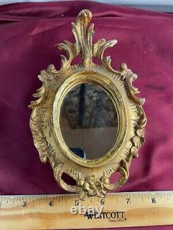 Vintage Reuge French Rococo Wood Mirror Tune-Menuet By Boccarini Music Box