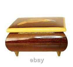 Vintage Reuge Inlaid Wood MUSIC Box Swiss Musical Movement Song Of Weggis