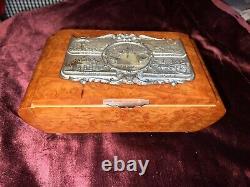 Vintage Reuge Italian Burl Wood Jewelry Music Box/with Ballerina Rare