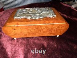 Vintage Reuge Italian Burl Wood Jewelry Music Box/with Ballerina Rare