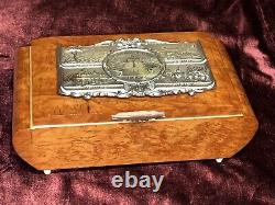 Vintage Reuge Italian Burl Wood Jewelry Music Box/with Ballerina Rare