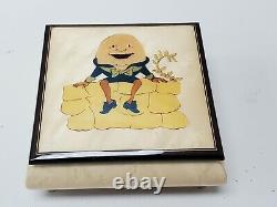 Vintage Reuge Italian Wood Musical Instrument Music Box Lacquered Humpty Dumpty