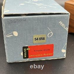 Vintage Reuge Music Box Frederic Chopin Tristesse 36 Note Koa Wood Switzerland