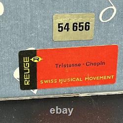 Vintage Reuge Music Box Frederic Chopin Tristesse 36 Note Koa Wood Switzerland