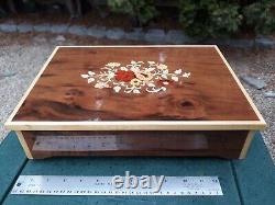 Vintage Reuge Music Box Playing Memory Made In Italy Swiss Movement wood jewelry