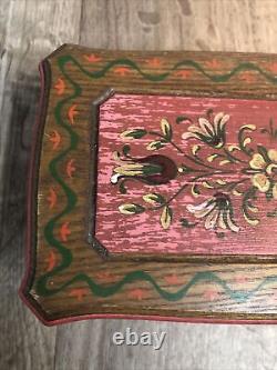 Vintage Reuge Music Box Wood Floral Design Plays Try To Remember D2