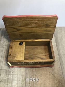 Vintage Reuge Music Box Wood Floral Design Plays Try To Remember D2