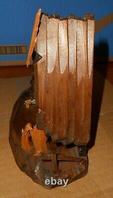 Vintage Reuge Oberammergau Wood Nativity Creche Scene Music Box Silent Night