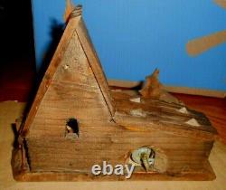 Vintage Reuge Oberammergau Wood Nativity Creche Scene Music Box Silent Night