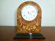 Vintage Reuge (romance) Music Box Clock Italy Inlay Wood Case (watch The Video)