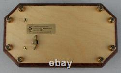 Vintage Reuge Romance Music Box Inlaid Burl Wood Violin 18 Note Jewelry Trinket