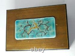 Vintage Reuge Saint Croix Lucky Day Music Box Ceramic Applique Plays Strauss