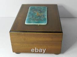 Vintage Reuge Saint Croix Lucky Day Music Box Ceramic Applique Plays Strauss