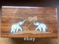 Vintage Reuge Sainte Croix music box wood 3/72 Note 3 doctor zhivago elephant