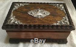 Vintage Reuge Silver & Wood Musical Jewelry Box #917 With Swiss Movement