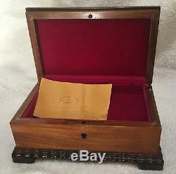 Vintage Reuge Silver & Wood Musical Jewelry Box #917 With Swiss Movement