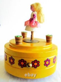 Vintage Reuge Steinbach Dancing Doll Wood Music Box Swedish Rhapsody Swiss WORKS