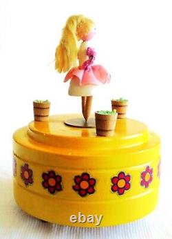 Vintage Reuge Steinbach Dancing Doll Wood Music Box Swedish Rhapsody Swiss WORKS