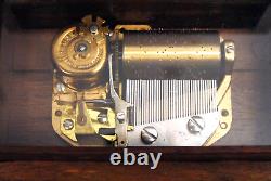 Vintage Reuge Swiss Made Wood Music Box Working Condition