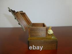 Vintage Reuge Swiss Yodel Wood Chalet Dancing Ballerina Music Box (watch Video)