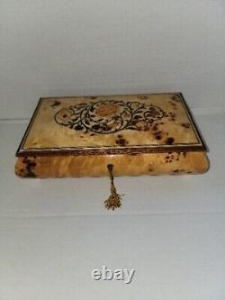 Vintage Reuge Wood Music Box Made in Italy Works