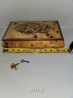 Vintage Reuge Wood Music Box Made in Italy Works