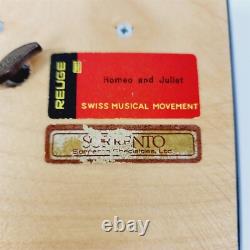 Vintage Reuge Wood Music Box Romeo & Juliet Italy Sorrento A Time For Us