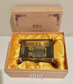 Vintage Rhymes Romance Crystal Glass 30 Note Music Box with original wooden case