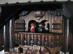 Vintage Schneider Black Forest Wood German Cuckoo Clock Mill Music Box Animated