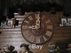 Vintage Schneider Black Forest Wood German Cuckoo Clock Mill Music Box Animated