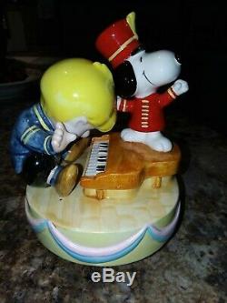 Vintage Schroeder & Snoopy Music Box Ceramic Schmid UFS #1848/15000 Emperor