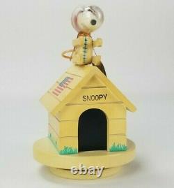 Vintage Snoopy Astronaut Wooden Doghouse 1969 Schmid Music Box WORKING With TAGS