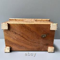 Vintage Sorento Marquetry Wooden Inlay Musical Jewellery Box Padded Interior