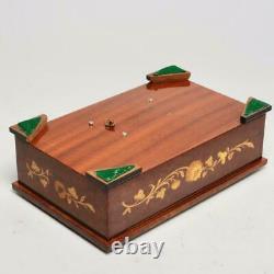 Vintage Sorrento Burl Wood Music Box, Sankyo Bee's Bell, Blue Danube, 12w