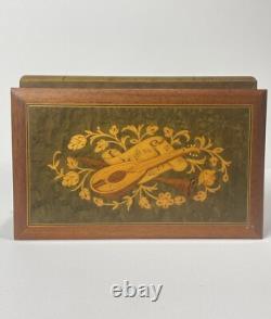 Vintage Sorrento ITALY Inlaid Wood Jewelry Music Box Swiss You've Got a Friend