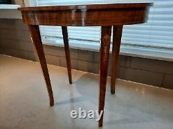 Vintage Sorrento Italian Marquetry Inlaid Wood Floral Music Box Accent Table