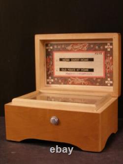 Vintage Swiss 2 Tune Thorens Wood Music Box Jewelry Casket Scenic Landscape A228