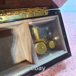 Vintage Swiss Movement By Reuge Italian Wood Musical / Jewelry Box Fast Shipping