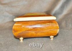 Vintage Swiss Reuge Italian Inlaid Wood Jewelry Music Box